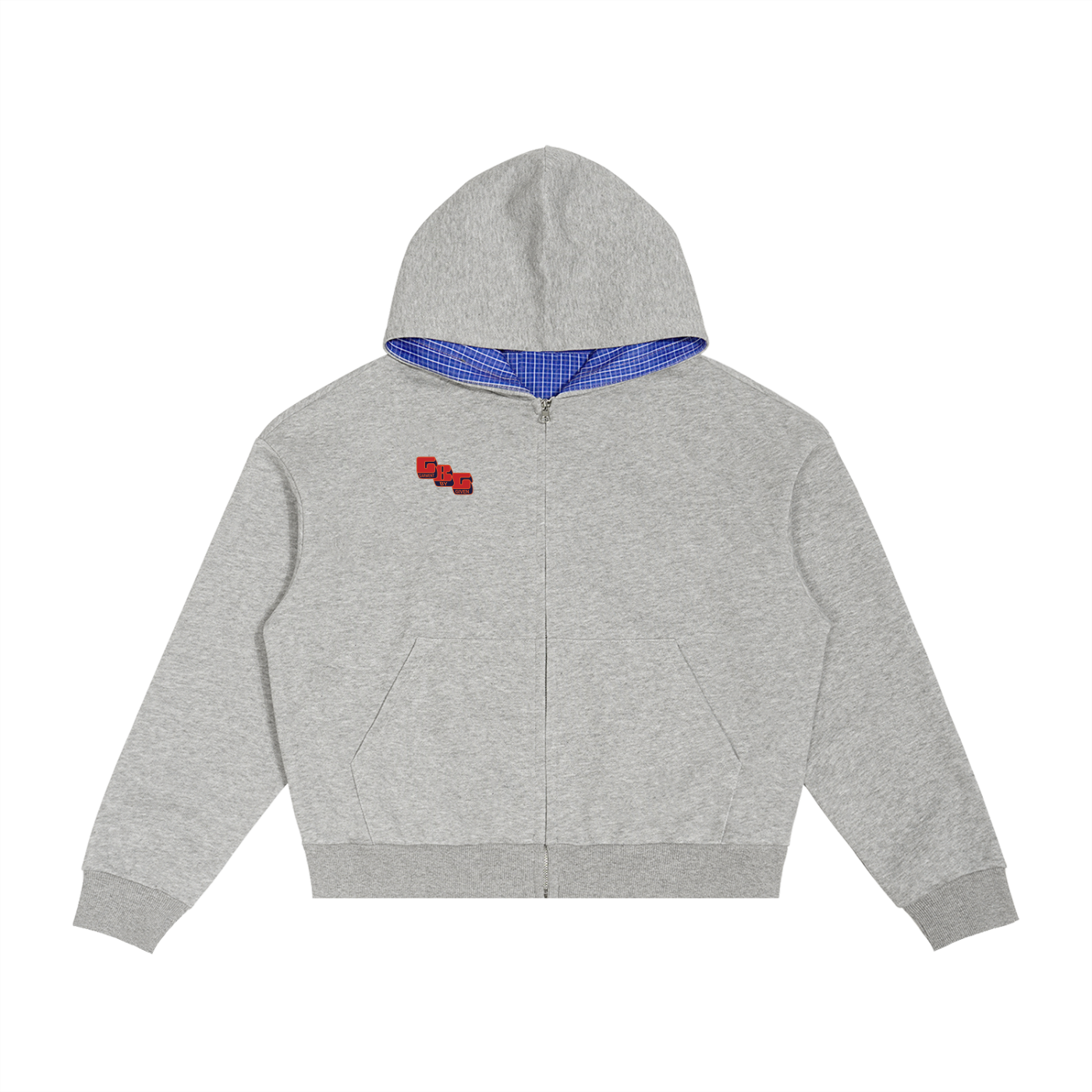 Plaid Boxy Zip Hoodie